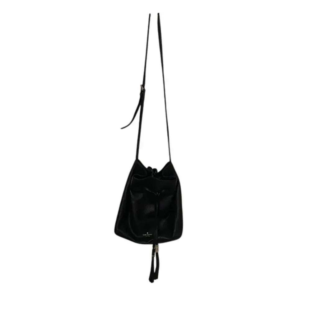 Kate Spade Cooper Grey Street Black Leather Bucket Tote Bag Crossbody WKRU3057